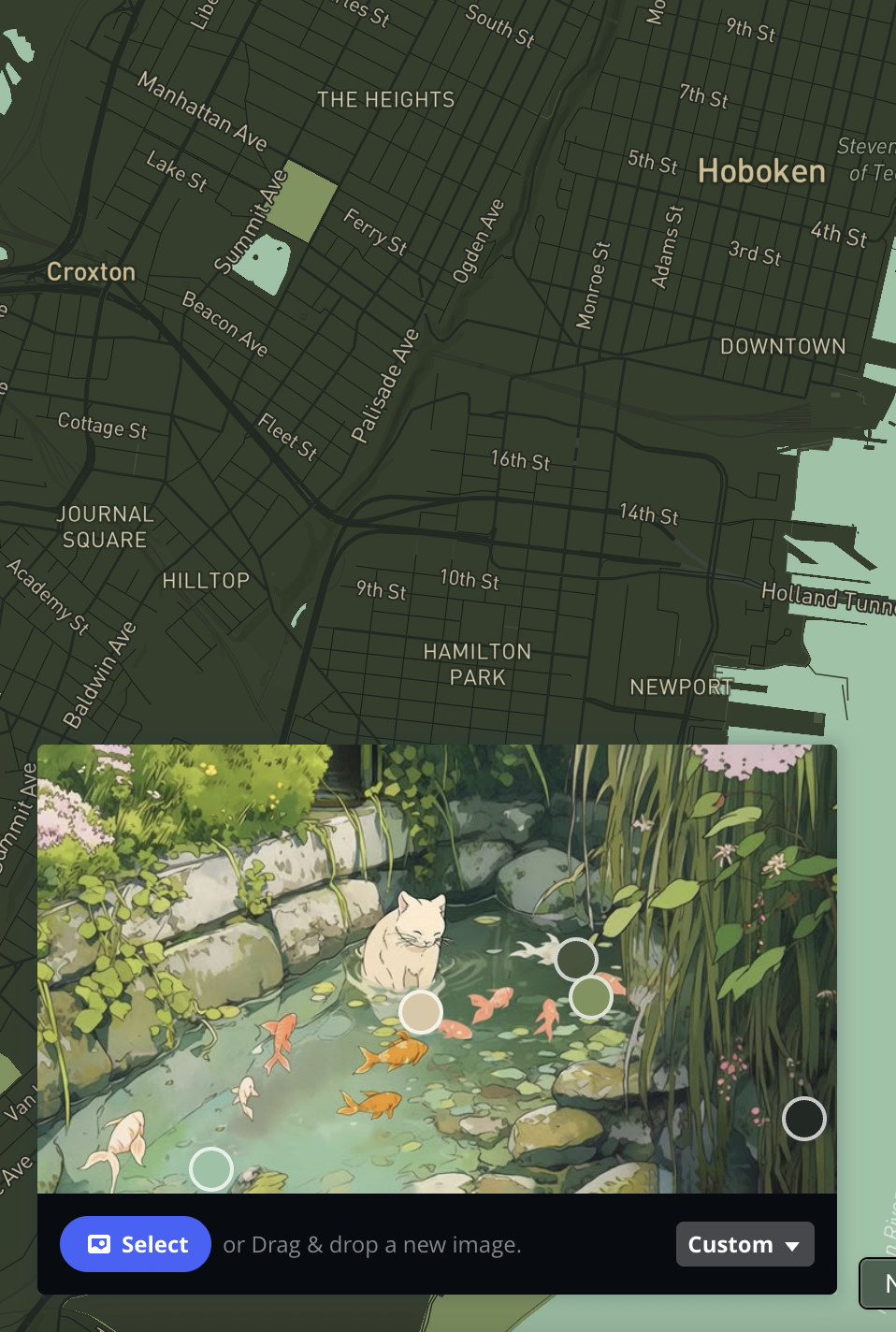 Using MapBox for the first time and playing around with the map colours. I imported this picture.