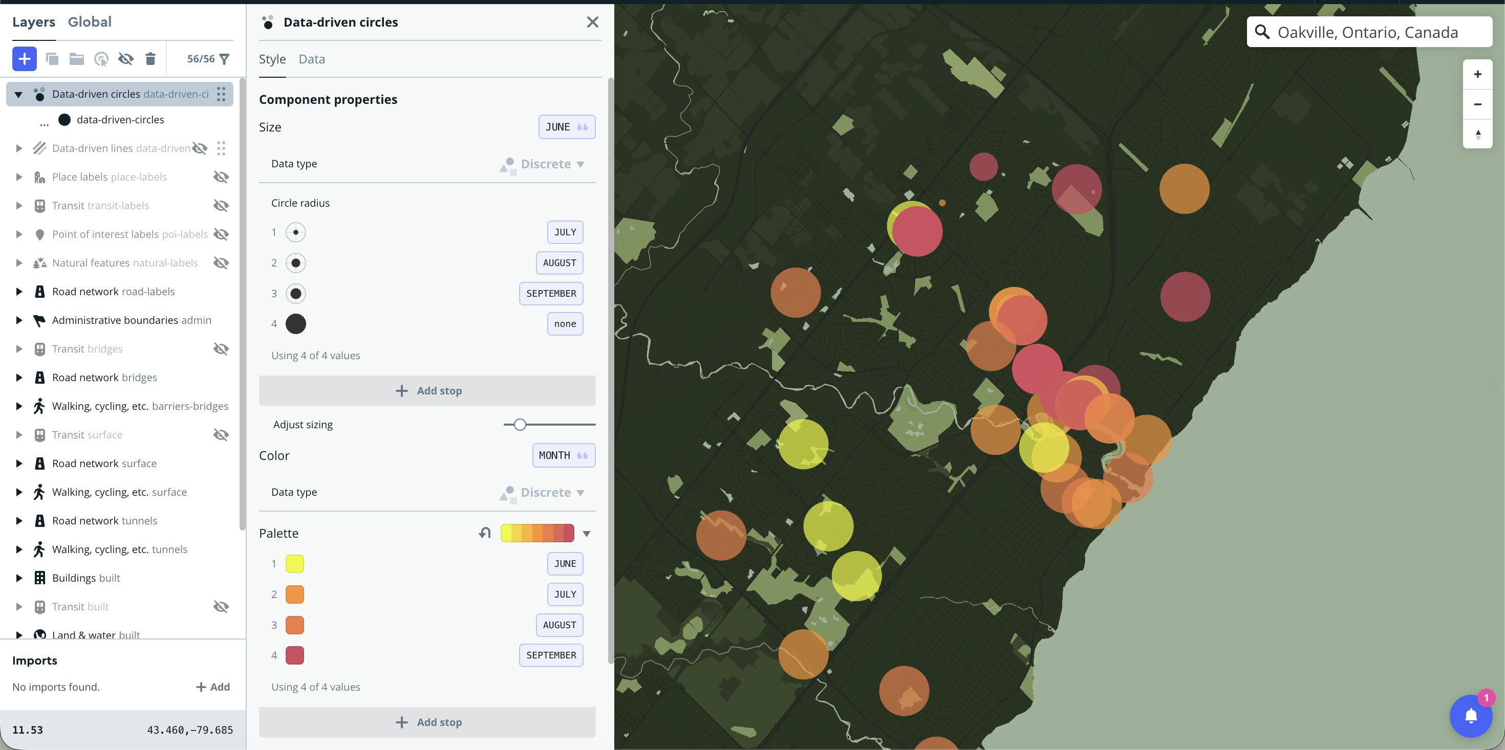 Mapbox tutorial 1 - Crime by month.