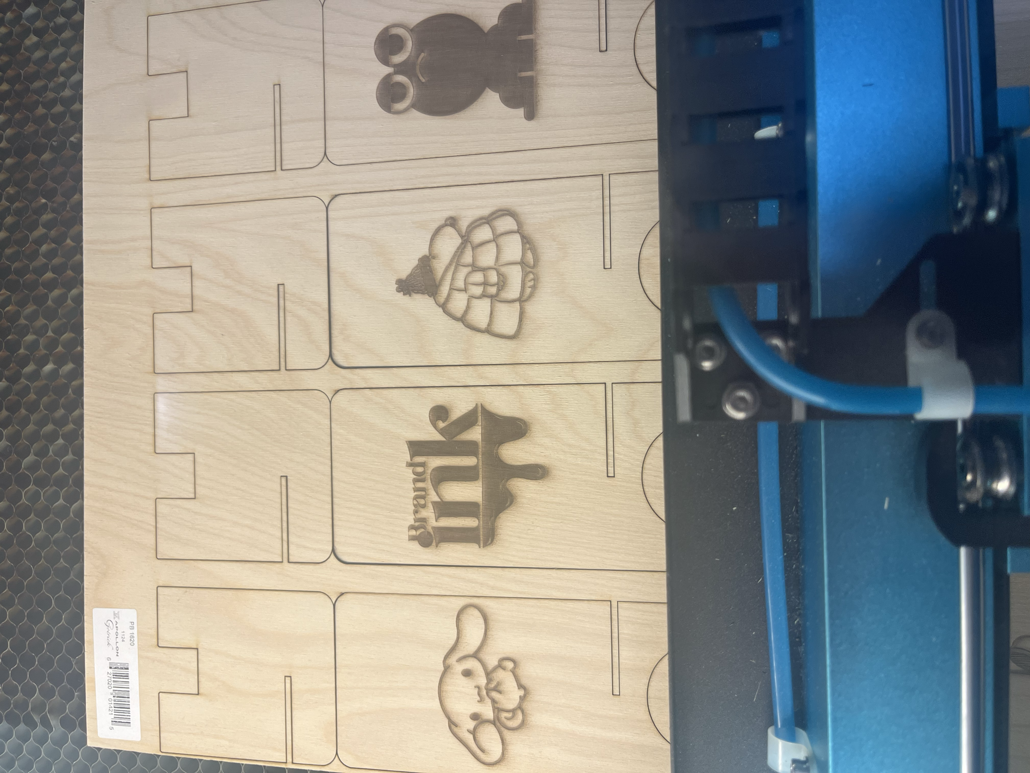 Top-view of laser cutting.